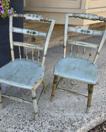 Matched Pair Of Painted Hitchcock Chairs