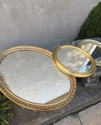 Gold Gilt Oval Mirrors