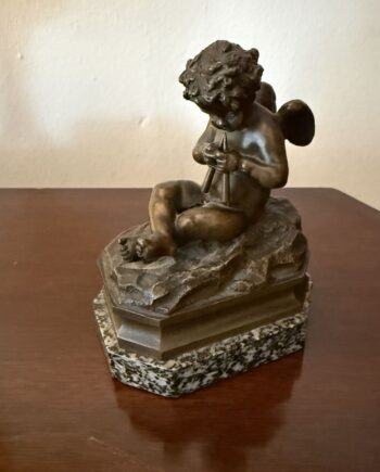 Cupid Bronze On Marble